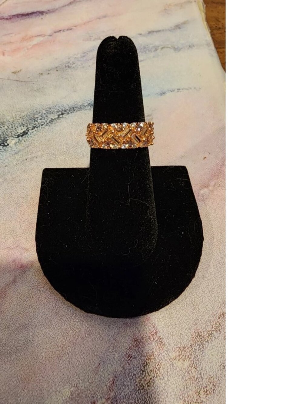 Champagne, Mocha, & White Cubic Zirconia 18k Rose Gold Over Sterling Ring Size 6